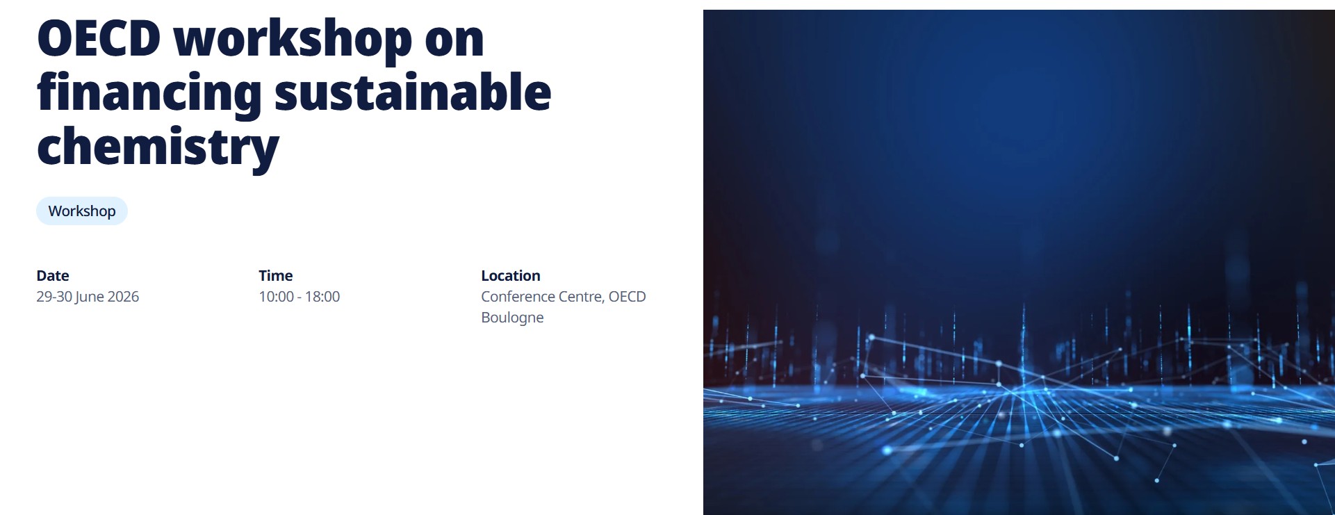 OECD workshop on financing sustainable chemistry location Conference Centre, OECD Boulogne