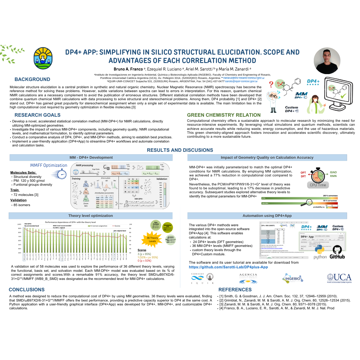 Poster on DP4+ APP: SIMPLIFYING IN SILICO STRUCTURAL ELUCIDATION. SCOPE AND ADVANTAGES OF EACH CORRELATION METHOD