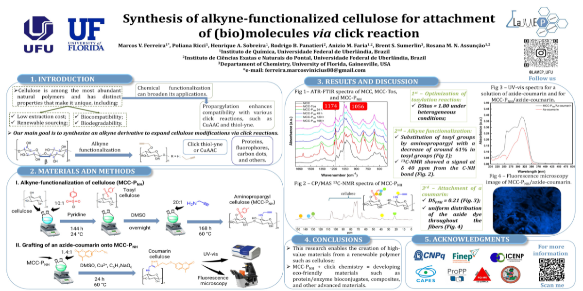 Poster of the work - Synthesis of alkyne-functionalized cellulose for attachment of (bio)molecules via click reaction