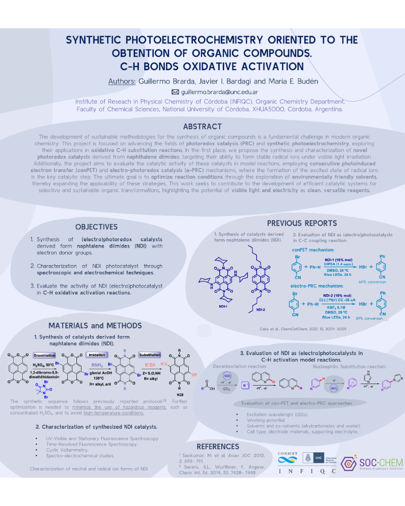 Poster on Synthetic Photoelectrochemistry Oriented to the Obtention of Organic Compounds. C-H Bonds Oxidative Activation 