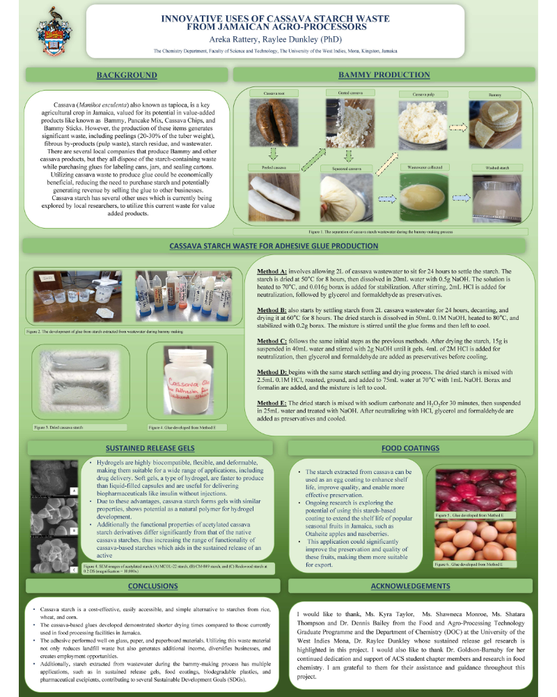 Poster on Innovative Uses of Cassava Startch Waste from Jamaican Agro-Processors