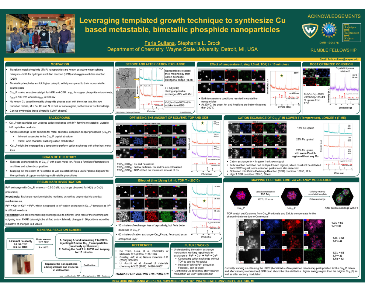 Poster on Leveraging Templated Growth Technique to Synthesize Cu Based Metastable, Bimetallic Phosphide Nanoparticles