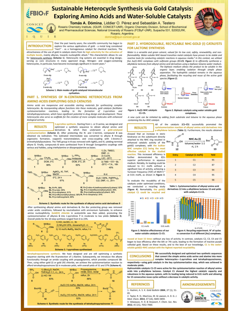 Poster on Sustainable Heterocycle Synthesis via Gold Catalysis: Exploring Amino Acids and Water-Soluble Catalysts