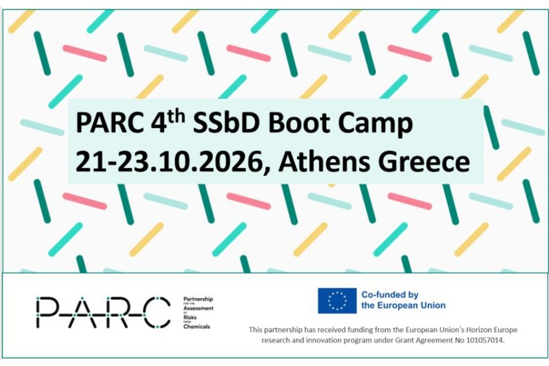 PARC 4th SSbD Boot Camp 21-23.10.2026, Athens Greec