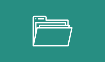 teal background with white file folder