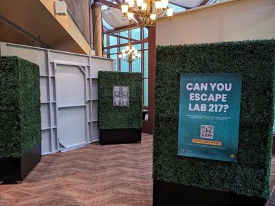 Can you escape Lab 217 poster leading to the escape room at the green chemistry and engineering conference