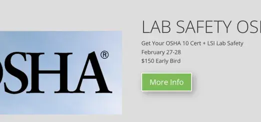 OSHA Lab Safety: Get your OSHA 10 Certification, February 27-28, $150 early bird