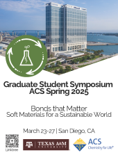Flyer for the Graduate Student Symposium at ACS Spring 2025, Bonds That Matter: Soft Materials for a Sustainable World, with a QR code