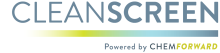 CleanScreen logo: text says, "CleanScreen Powered by ChemFORWARD"