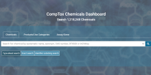 Screenshot of the CompTox Chemicals Dashboard tool interface