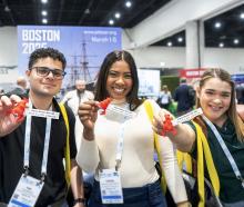 pittcon participants show off their attendee badges