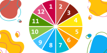 a color wheel divided into twelve parts