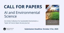 Call for Papers: Article collection on AI applications in Environmental Sciences. Deadline for submitting is Octber 31, 2025. 
