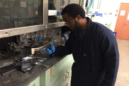 GMSE graduate student Andre Thompson in one of NIST