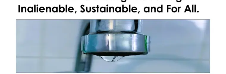 Faucet with a water droplet representing safe drinking water as a human right and promoting equitable, climate-resilient water infrastructure through the Lead Service Line Replacement Cost Calculator (LSLRCC).