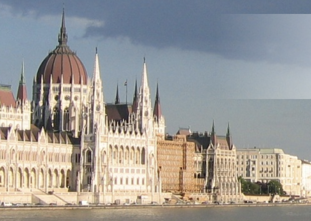 The river flowing through Budapest, Hungary