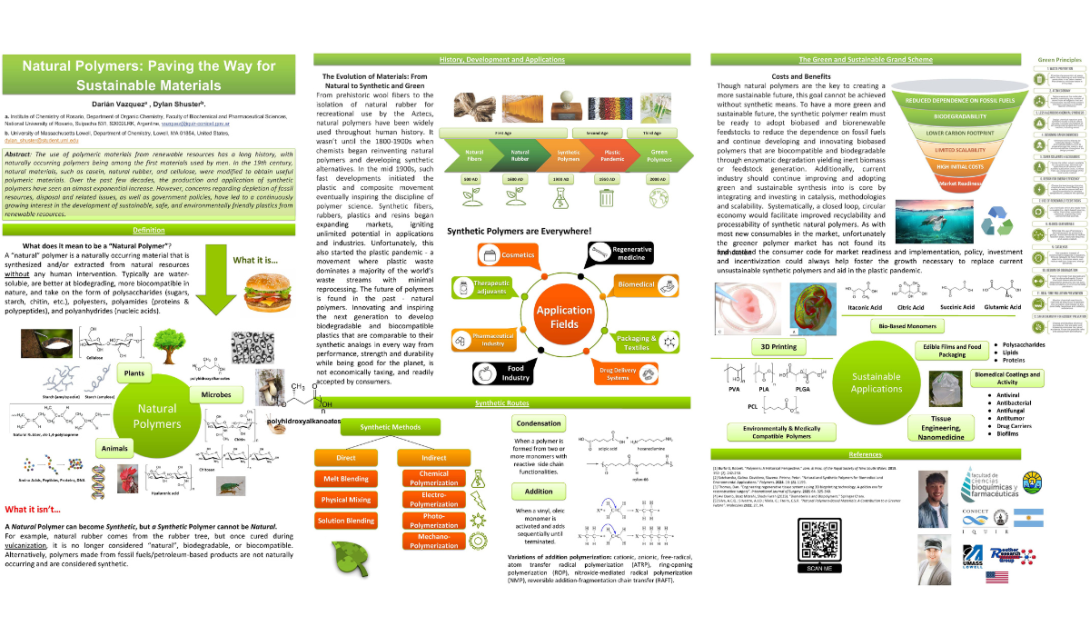 Natural Polymers Poster with detailed text and graphics created by Darián Vazquez and Dylan Shuster